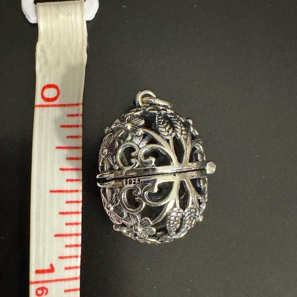 Sterling Silver Filigree Egg Locket - Picture 5 of 8